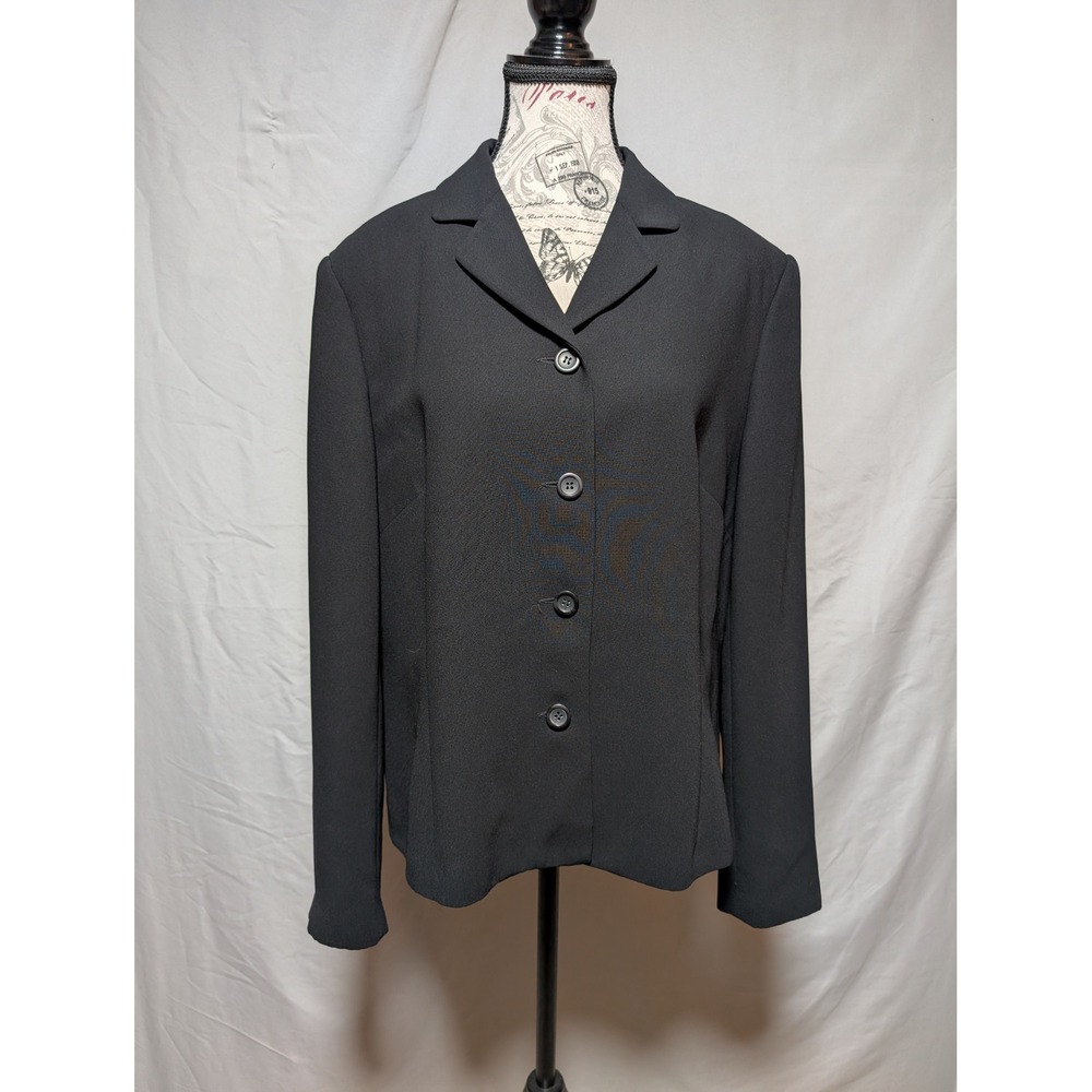 Worthington VTG Y2K Black Tailored Career Blazer Button Front Jacket Women's 16
